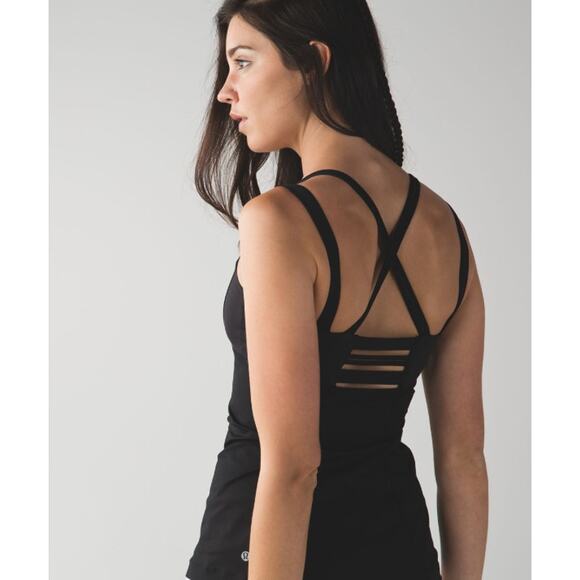 LULULEMON Women's Happy Strappy Tank Size 6 Black Stretch Yoga Lightweight - Picture 4 of 11